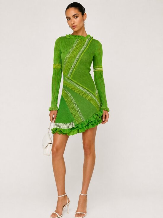 Roberta Einer Dresses & Skirts - Roberta Einer Ali Cotton Knit Minidress in Green XS/S NWT